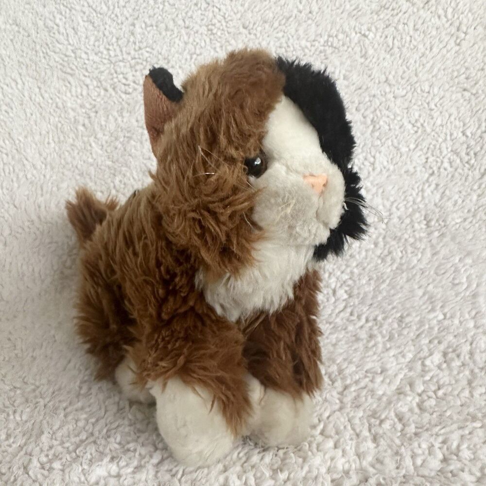Animal Alley Calico Cat Plush 9” Realistic Stuffed Animal Brown Black White